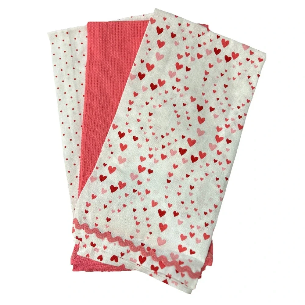 Nicole Miller Embroidered XO Dachshund Kitchen Towels Set 3 NEW